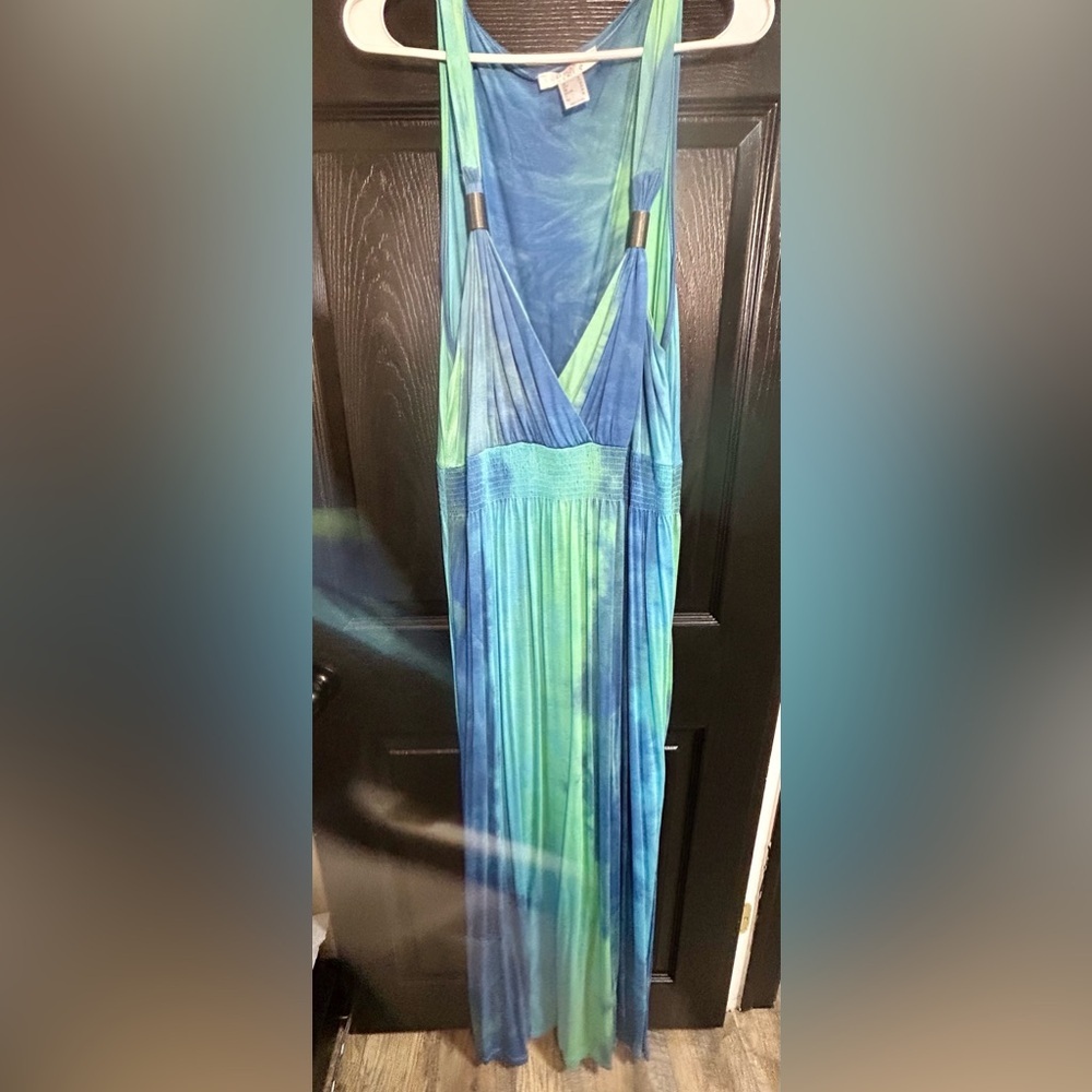 VENUS Vibrant Blue and Green Maxi Dress